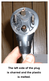 Aluminum wiring  melted the plastic on this plug.